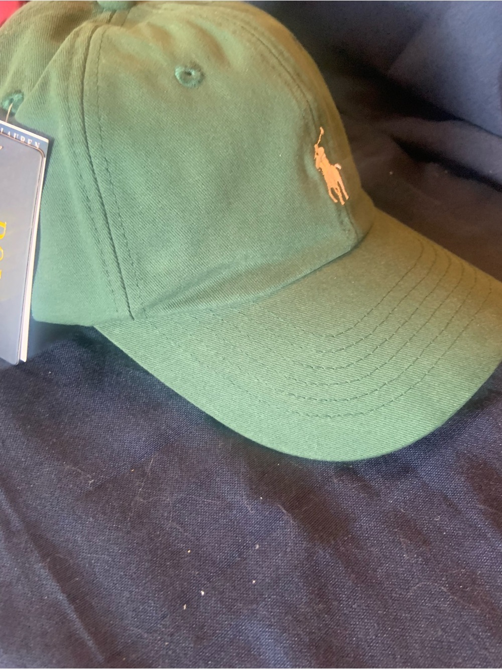 Ralph Lauren Green Polo Baseball Hat with white Pony - Picture 8 of 11